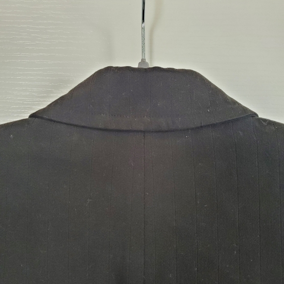 Philippe DUBUC Black Soft 100% Cotton Stylish w/ Pockets Mid-Length Blazer, Sz 8 - Picture 11 of 16